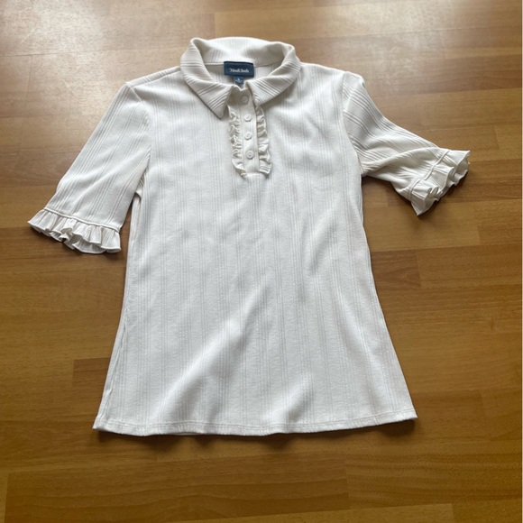 Modcloth White Ruffled Collared Blouse - Picture 3 of 3